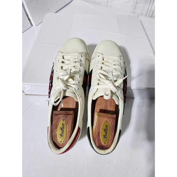 Gucci Leather Ace Web Low Top Sneakers White Size 41 - Picture 11 of 16